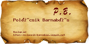 Polácsik Barnabás névjegykártya